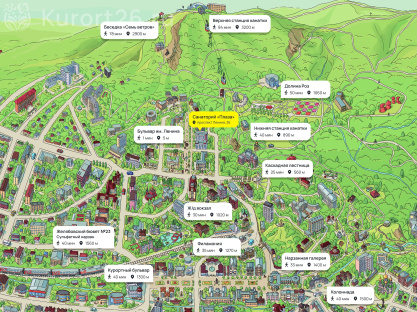 Санаторий «Плаза» Кисловодск — карта расположения
